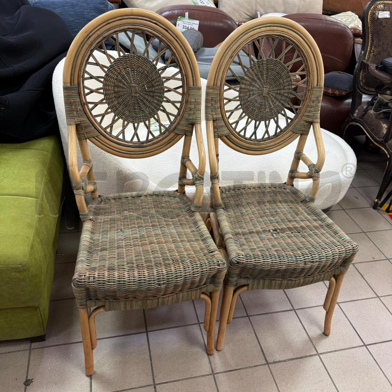 COPPIA POLTRONCINE BAMBOO/RATTAN VERDI | Mercatino dell'Usato Roma montemario 1