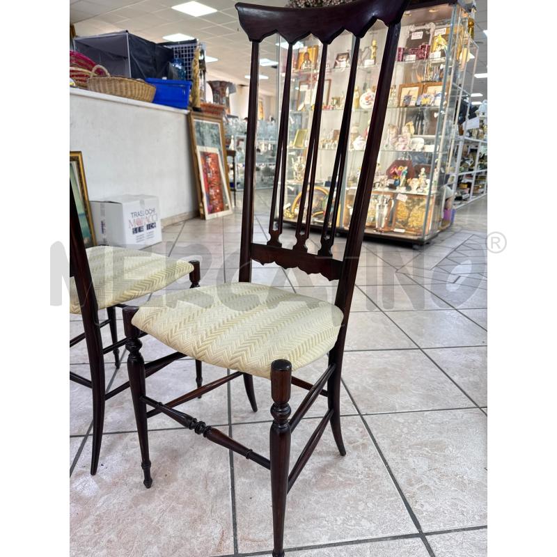 COPPIA SEDIE CHIAVRINE ATTR. GIO PONTI TESS BEIGE | Mercatino dell'Usato Roma montemario 3