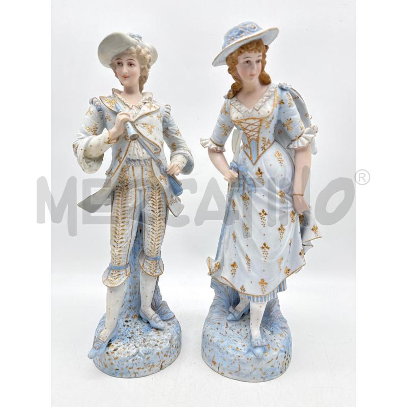 COPPIA STATUE BISQUIT CELESTI | Mercatino dell'Usato Roma montemario 1