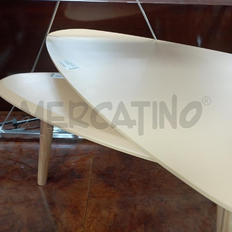 COPPIA TAVOLINO BEIGE STILE SVEDESE | Mercatino dell'Usato Roma montemario 3