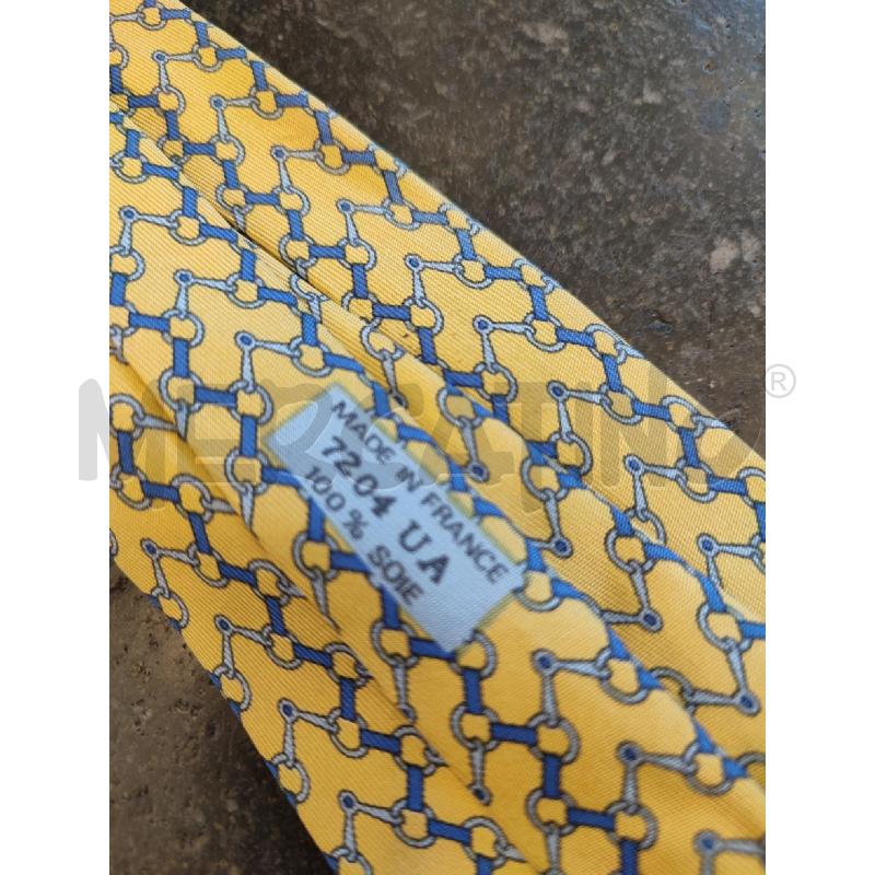 CRAVATTA GIALLA MORSETTI HERMES | Mercatino dell'Usato Roma montemario 3