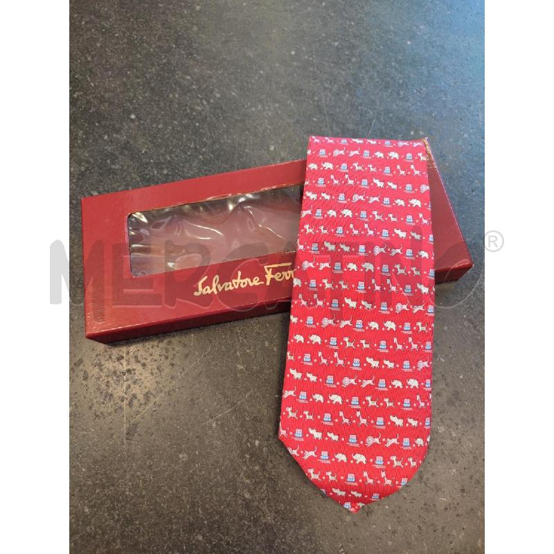 CRAVATTA ROSSA SALVATORE FERRAGAMO ELEFANTI | Mercatino dell'Usato Roma montemario 1