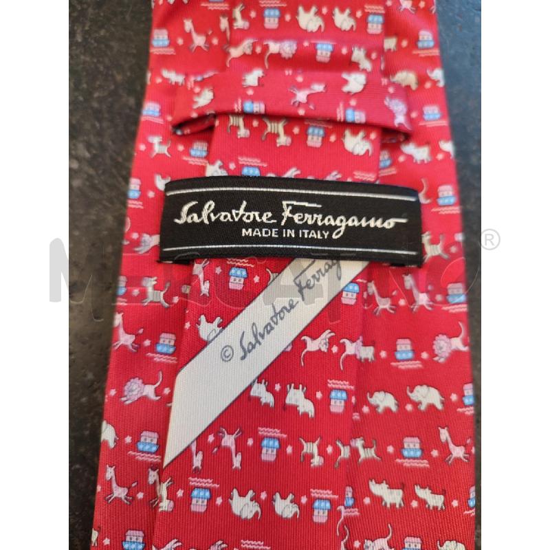 CRAVATTA ROSSA SALVATORE FERRAGAMO ELEFANTI | Mercatino dell'Usato Roma montemario 3