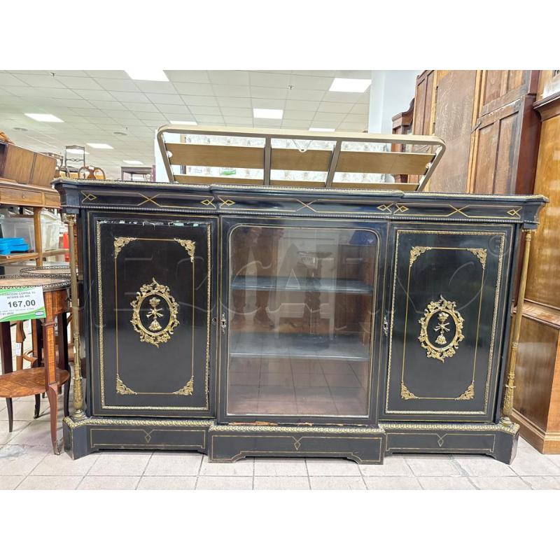 CREDENZA NERA LACCATA BRONZI 3A | Mercatino dell'Usato Roma montemario 1