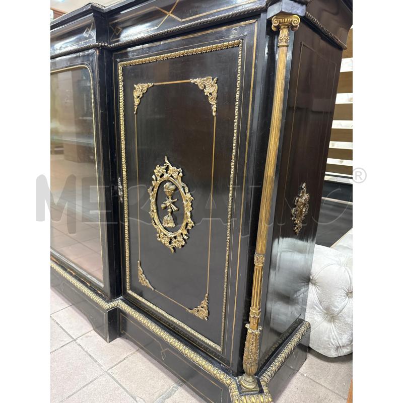 CREDENZA NERA LACCATA BRONZI 3A | Mercatino dell'Usato Roma montemario 3