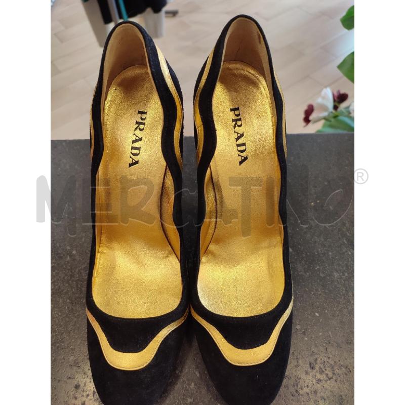 DECOLLETE NERE ORO PRADA | Mercatino dell'Usato Roma montemario 2