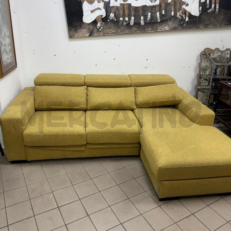 DIVANO LETTO POLTRONESOFA SENAPE C/PENISOLA | Mercatino dell'Usato Roma montemario 1