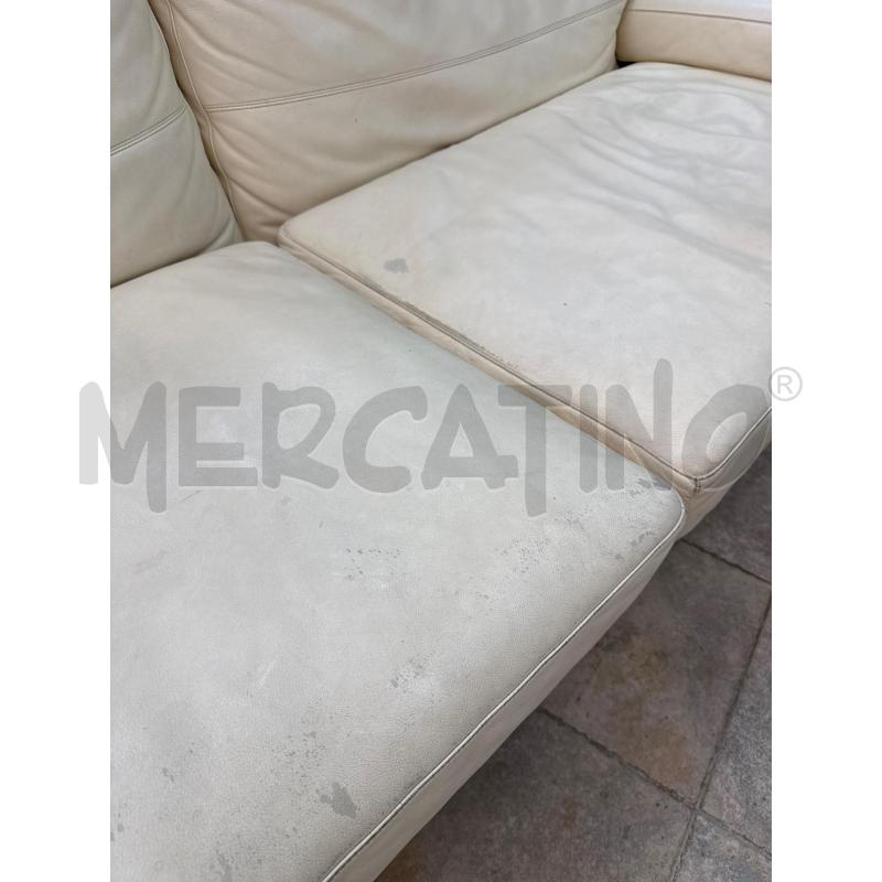 DIVANO POLTRONA FRAU DA RIV PELLE BIANCO 3P | Mercatino dell'Usato Roma montemario 3
