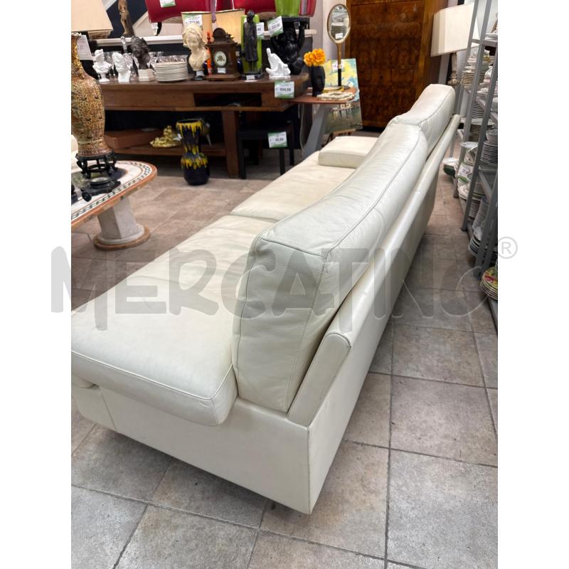 DIVANO POLTRONA FRAU DA RIV PELLE BIANCO 3P | Mercatino dell'Usato Roma montemario 4
