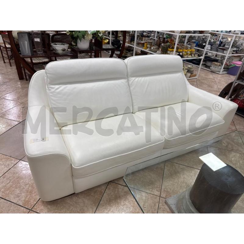 DIVANO RELAX NICOLETTI PELLE BIANCO | Mercatino dell'Usato Roma montemario 1