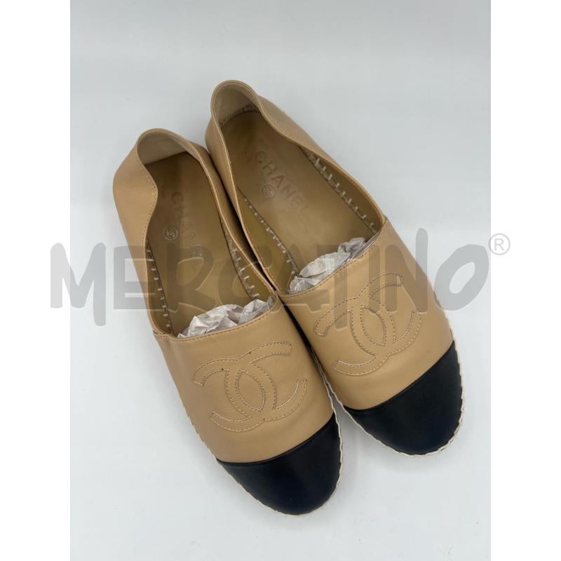 ESPADRILLAS DONNA BEIGE CHANEL PUNTA NERA ZG 29762 | Mercatino dell'Usato Roma montemario 2