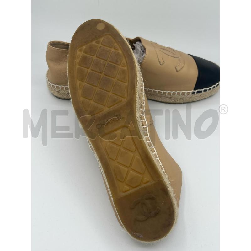 ESPADRILLAS DONNA BEIGE CHANEL PUNTA NERA ZG 29762 | Mercatino dell'Usato Roma montemario 4