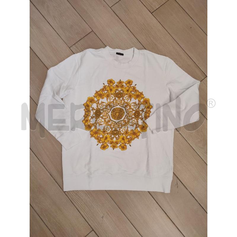 FELPA DONNA BIANCA VERSACE FIORI GIALLI | Mercatino dell'Usato Roma montemario 1