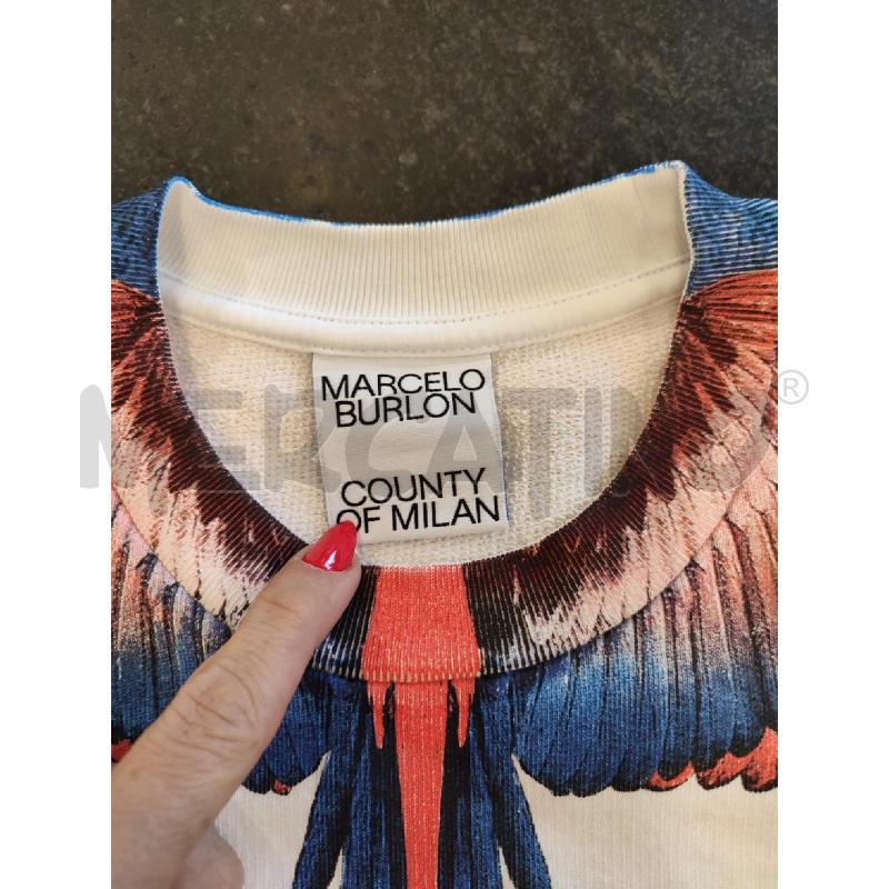 FELPA UOMO BIANCA BLU MARCELO BURLON | Mercatino dell'Usato Roma montemario 2