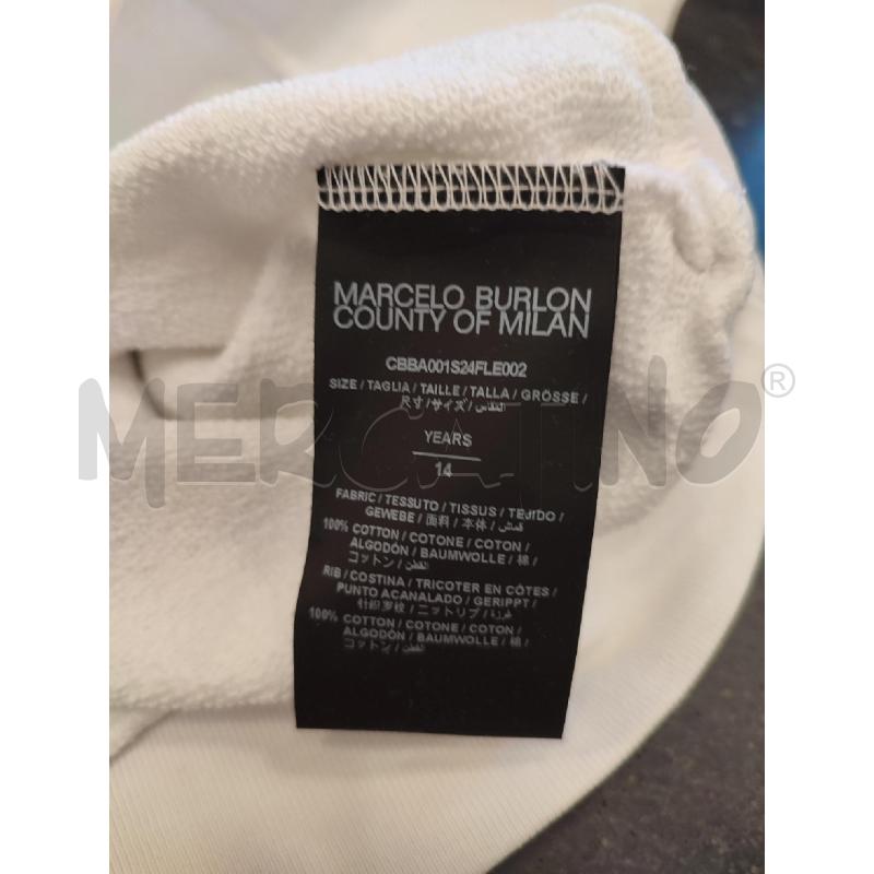 FELPA UOMO BIANCA BLU MARCELO BURLON | Mercatino dell'Usato Roma montemario 3