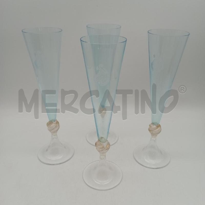 FLUTES CENEDESE MURANO AZZ ORO 4PZ.  | Mercatino dell'Usato Roma montemario 1