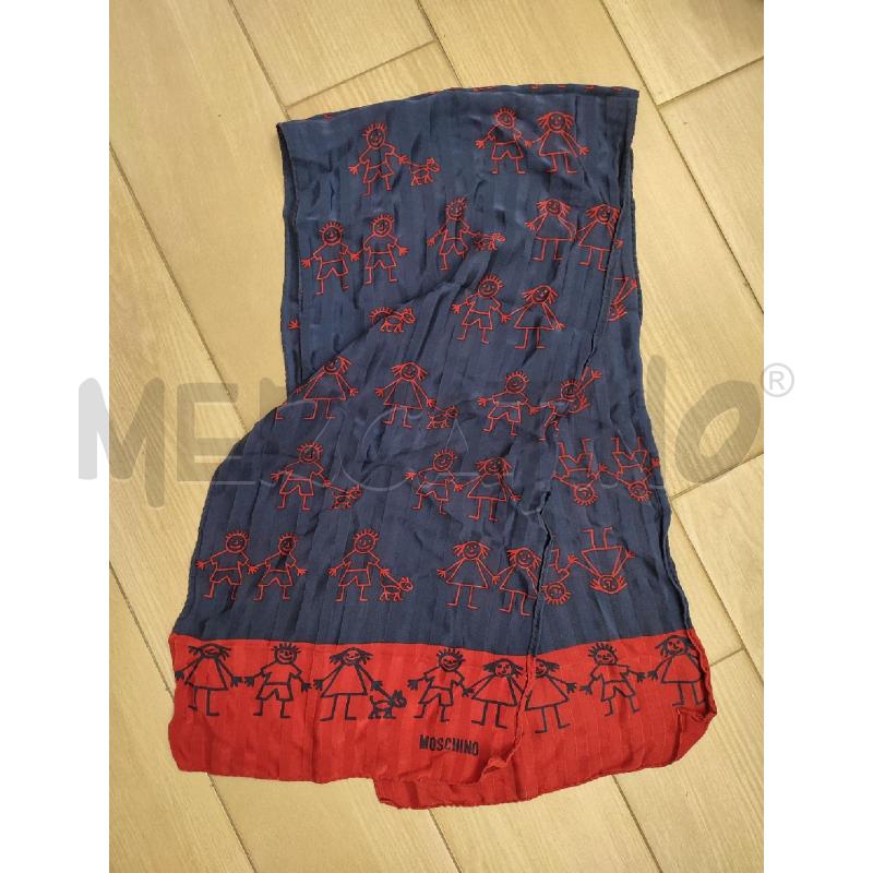 FOULARD BLU ROSSO MOSCHINO | Mercatino dell'Usato Roma montemario 1