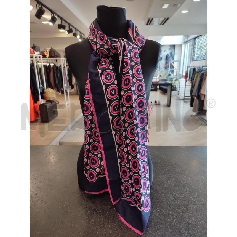 FOULARD BLU VALENTINO CERCHI ROSA | Mercatino dell'Usato Roma montemario 1