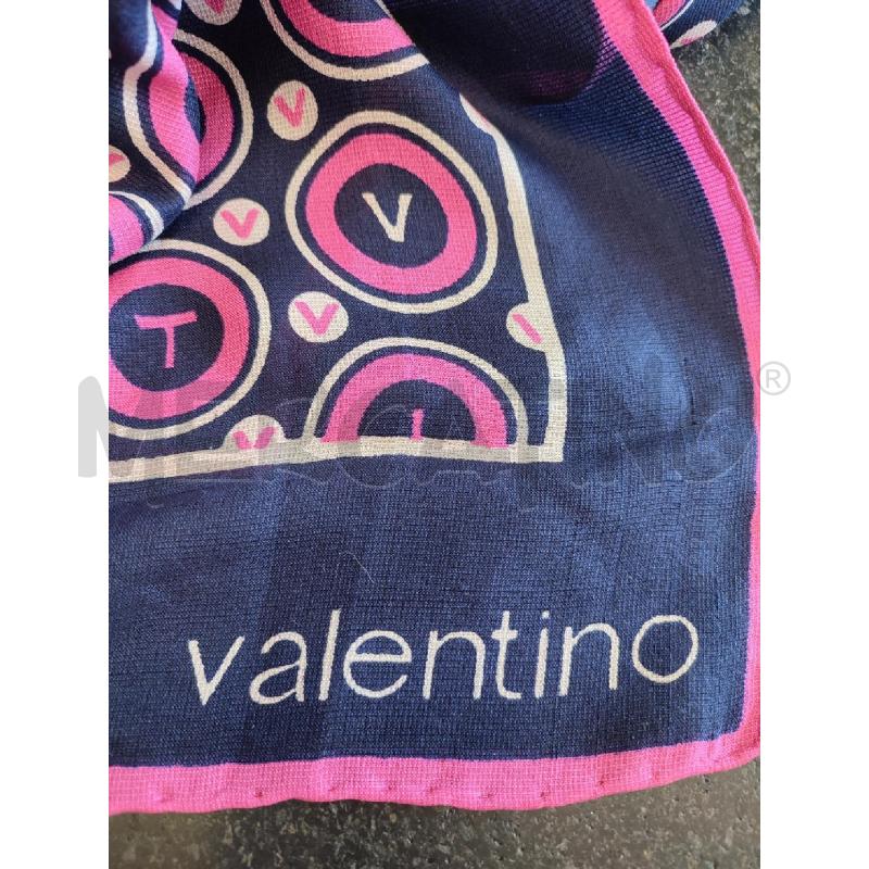 FOULARD BLU VALENTINO CERCHI ROSA | Mercatino dell'Usato Roma montemario 3