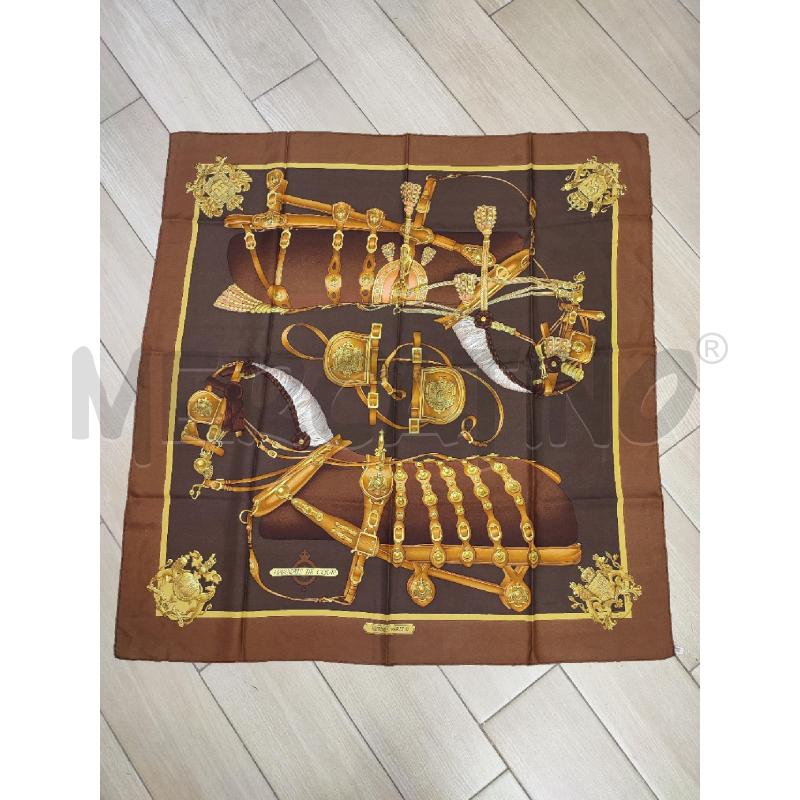 FOULARD MARRONE HERMES HARNAIS DE COUR | Mercatino dell'Usato Roma montemario 1