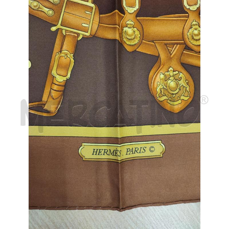 FOULARD MARRONE HERMES HARNAIS DE COUR | Mercatino dell'Usato Roma montemario 2