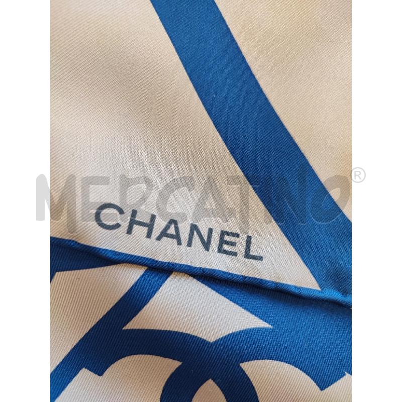 FOULARD ROSA CHANEL DISEGNI BLU  | Mercatino dell'Usato Roma montemario 5