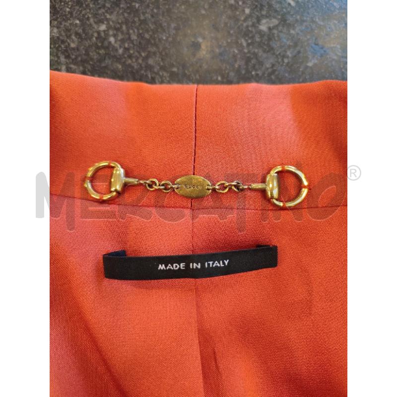 GIACCA DONNA ARANCIONE GUCCI SETA BOTTONI DORATI | Mercatino dell'Usato Roma montemario 2
