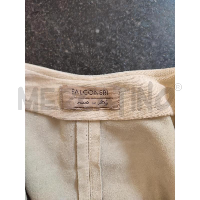 GIACCA DONNA BEIGE FALCONERI PELLE SCAMOSCIATA | Mercatino dell'Usato Roma montemario 2