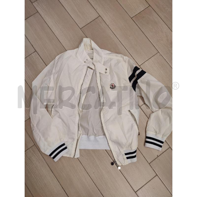 GIACCA DONNA BIANCA MONCLER RIGHE BLU  | Mercatino dell'Usato Roma montemario 1