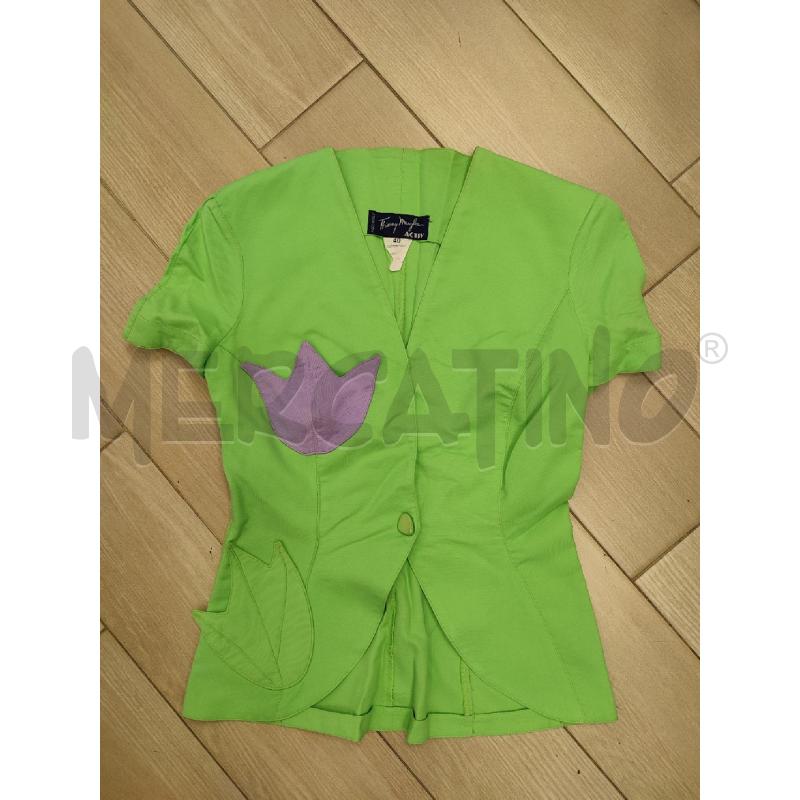 GIACCA DONNA VERDE THIERRY MUGLER TULIPANO VIOLA | Mercatino dell'Usato Roma montemario 1