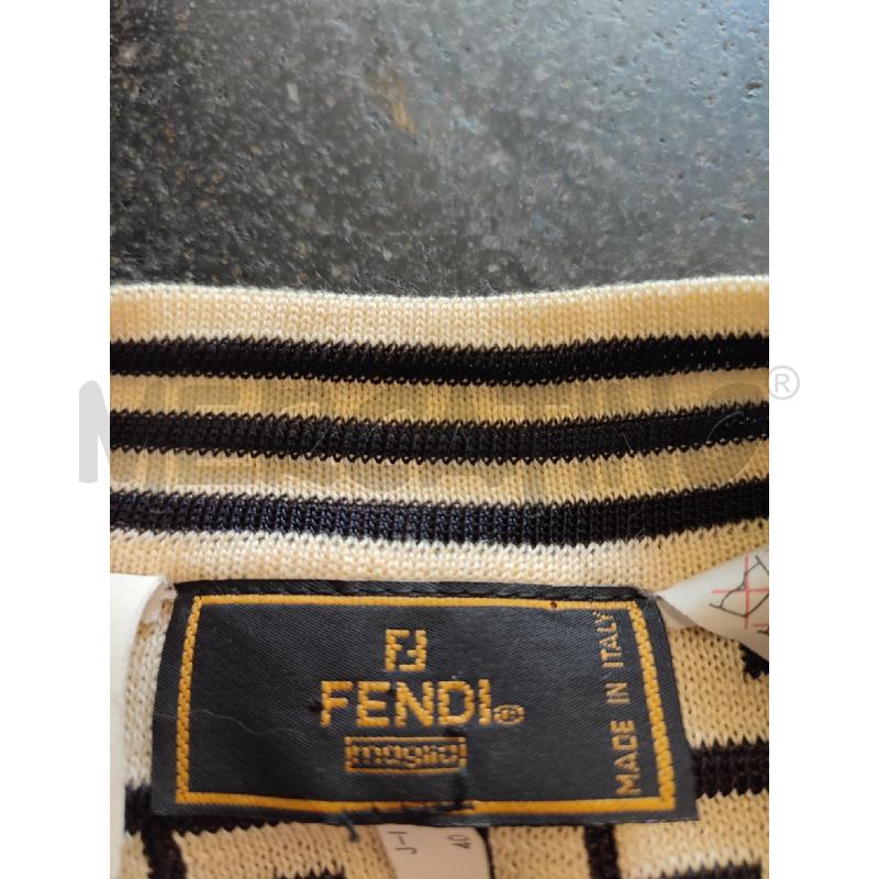 GILET DONNA FENDI BEIGE SCRITTE NERE | Mercatino dell'Usato Roma montemario 3