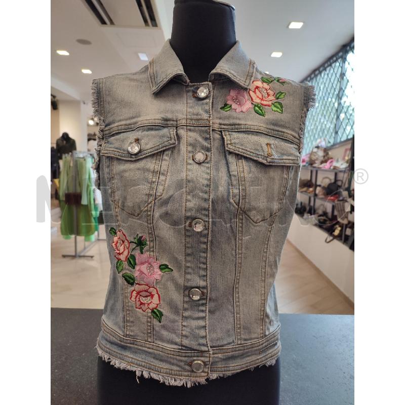GILET DONNA JEANS LUISA SPAGNOLI FIORI RICAMATI | Mercatino dell'Usato Roma montemario 1