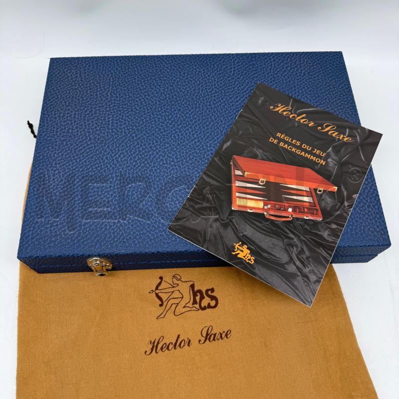 HECTOR SAXE BACKGAMMON MEDIO IN PELLE - BLU | Mercatino dell'Usato Roma montemario 3