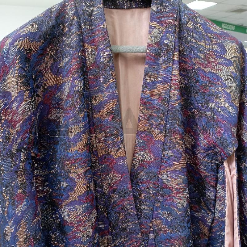 KIMONO VINTAGE VIOLA FILI ORO SETA | Mercatino dell'Usato Roma montemario 2