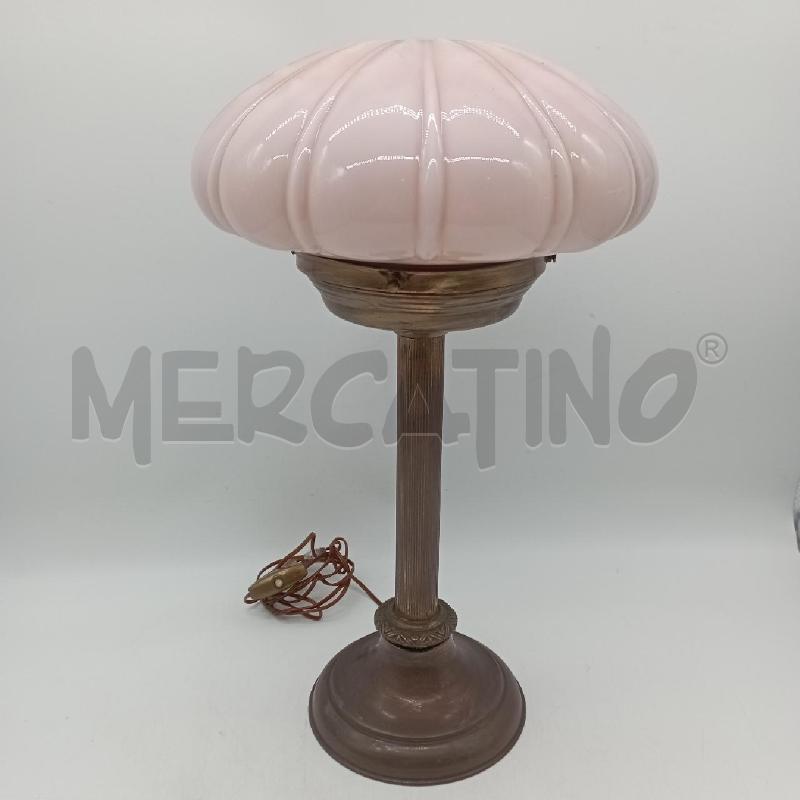 LAMPADA A FUNGO ANNI'40 VETRO ROSA | Mercatino dell'Usato Roma montemario 1