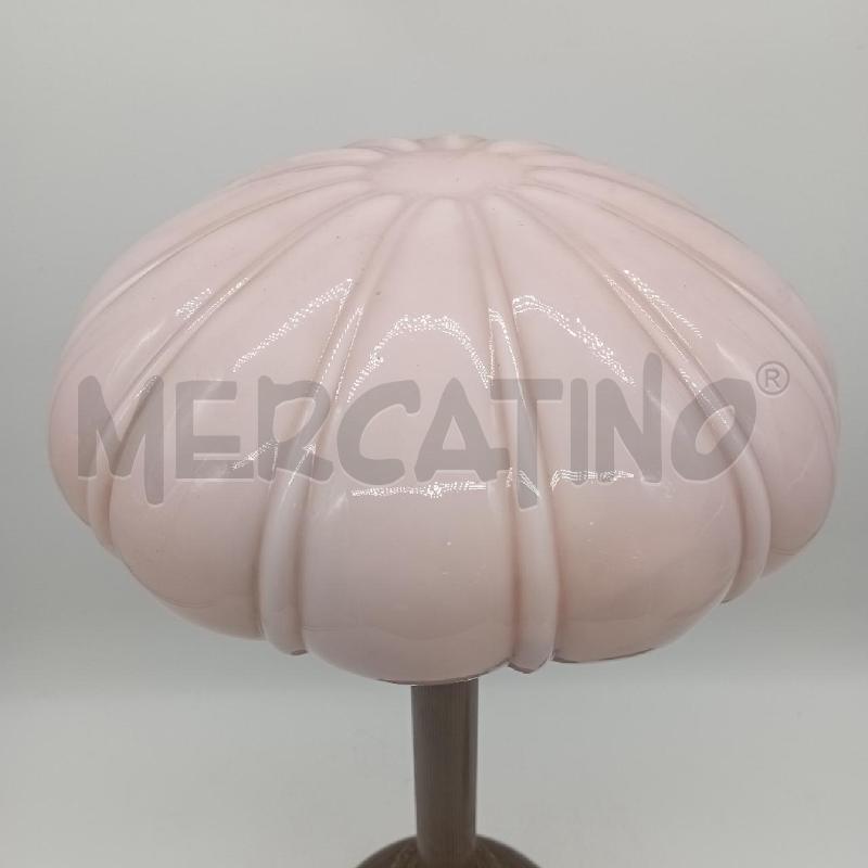 LAMPADA A FUNGO ANNI'40 VETRO ROSA | Mercatino dell'Usato Roma montemario 2
