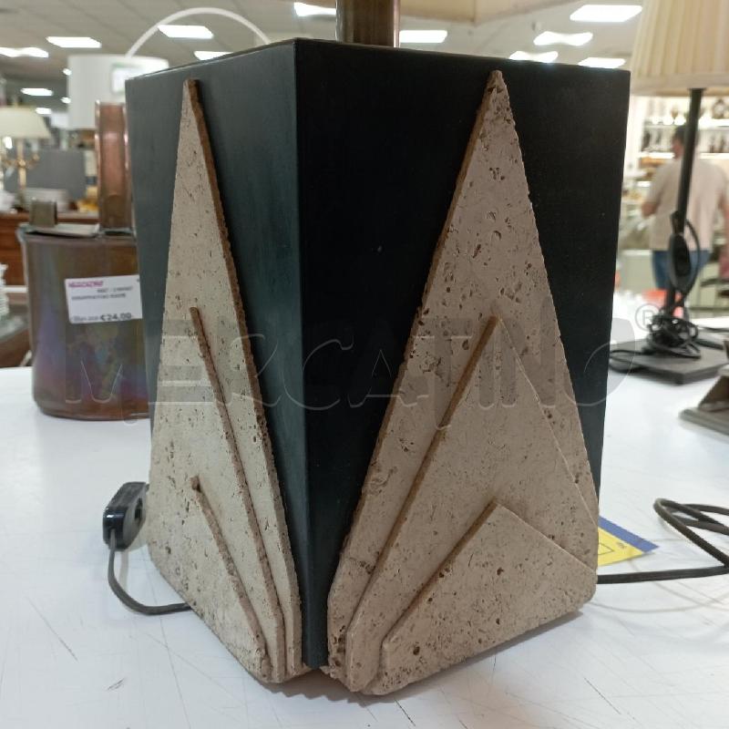 LAMPADA NERA TRIANGOLI TRAVERTINO 2L | Mercatino dell'Usato Roma montemario 2