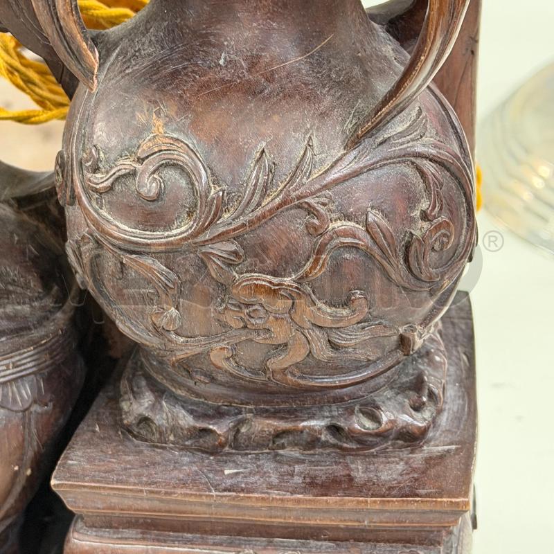 LAMPADE COPPIA CINA LEGNO ALTORILIEVO | Mercatino dell'Usato Roma montemario 5