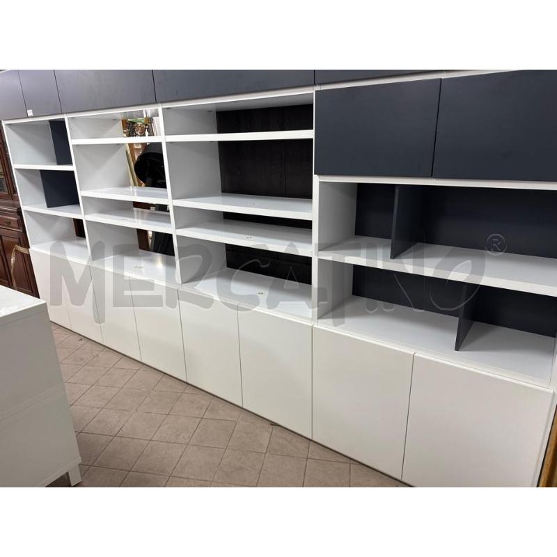 LIBRERIA GRIGIA BIANCA 8A 360CM | Mercatino dell'Usato Roma montemario 3