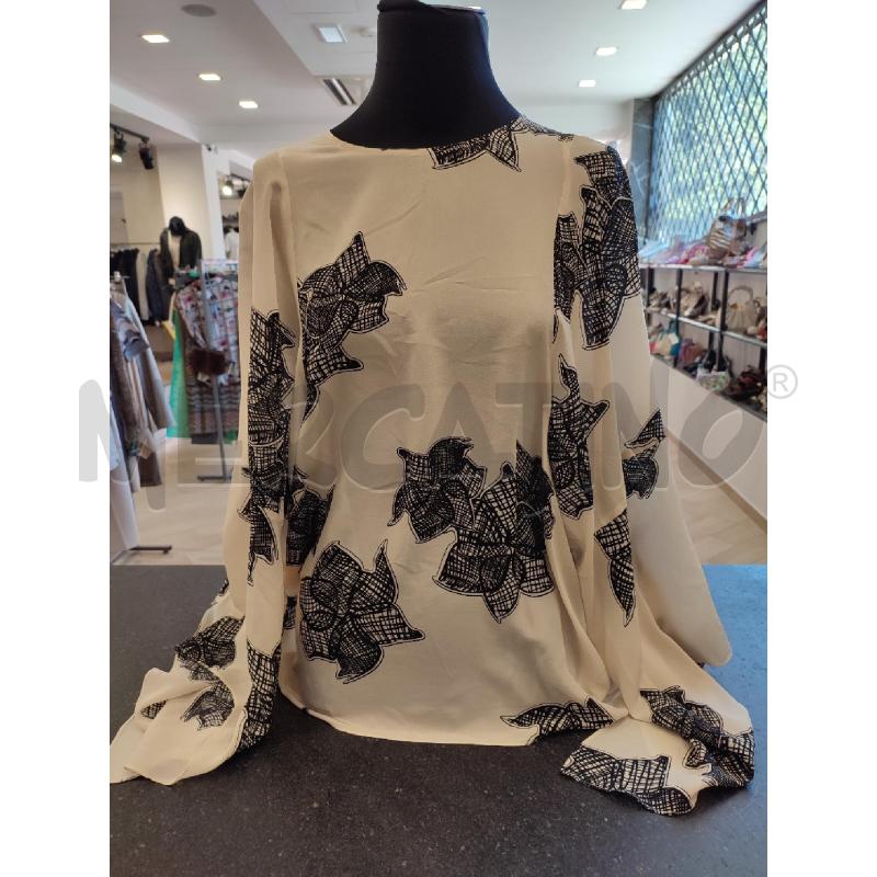 MAGLIA DONNA BEIGE AGNONA FOGLIE NERE | Mercatino dell'Usato Roma montemario 1