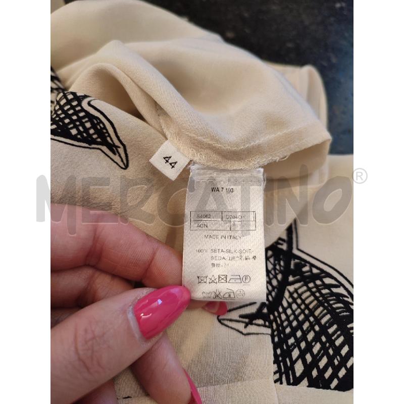 MAGLIA DONNA BEIGE AGNONA FOGLIE NERE | Mercatino dell'Usato Roma montemario 2