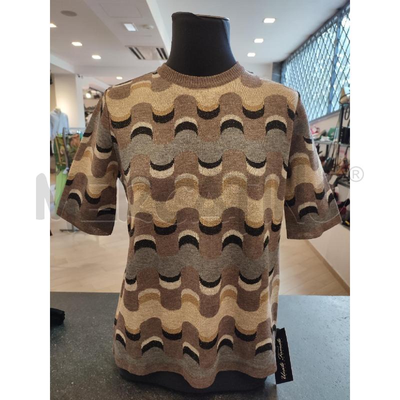 MAGLIA DONNA BEIGE MALIPARMI GRIGIO LUREX | Mercatino dell'Usato Roma montemario 1