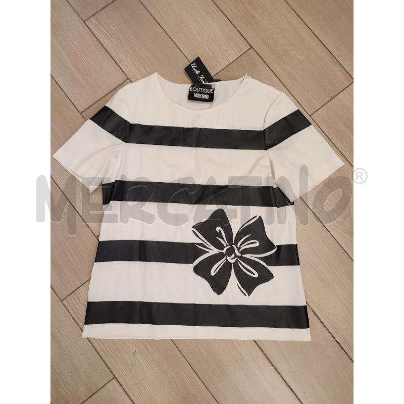 MAGLIA DONNA BEIGE MOSCHINO RIGHE CON FIOCCO NERO | Mercatino dell'Usato Roma montemario 1
