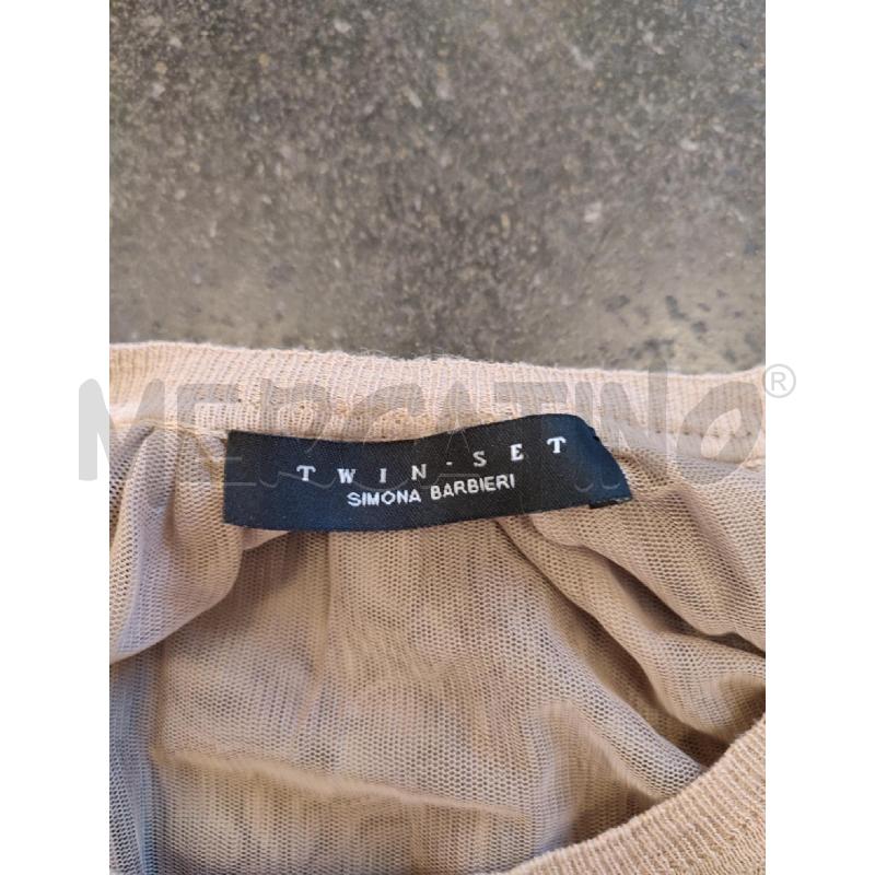 MAGLIA DONNA BEIGE TWINSET PIZZO LATO | Mercatino dell'Usato Roma montemario 3