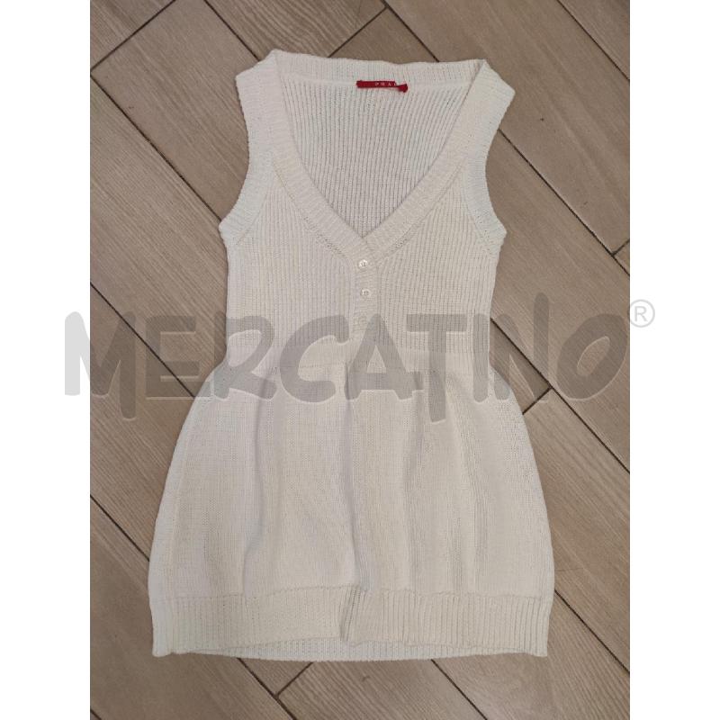 MAGLIA DONNA BIANCA COTONE PRADA | Mercatino dell'Usato Roma montemario 1