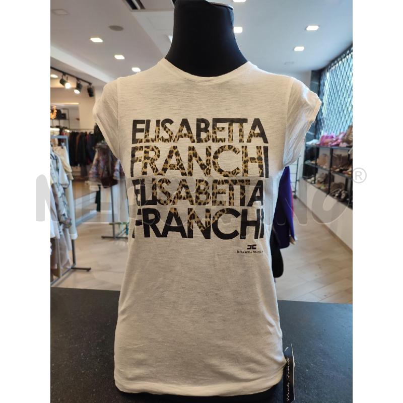 MAGLIA DONNA BIANCA ELISABETTA FRANCHI SCRITTA MACULATA | Mercatino dell'Usato Roma montemario 1