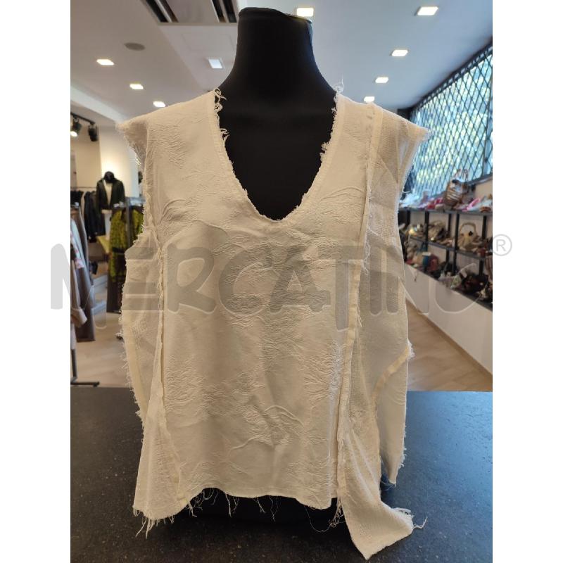 MAGLIA DONNA BIANCA SON SFRANGETTATA | Mercatino dell'Usato Roma montemario 1