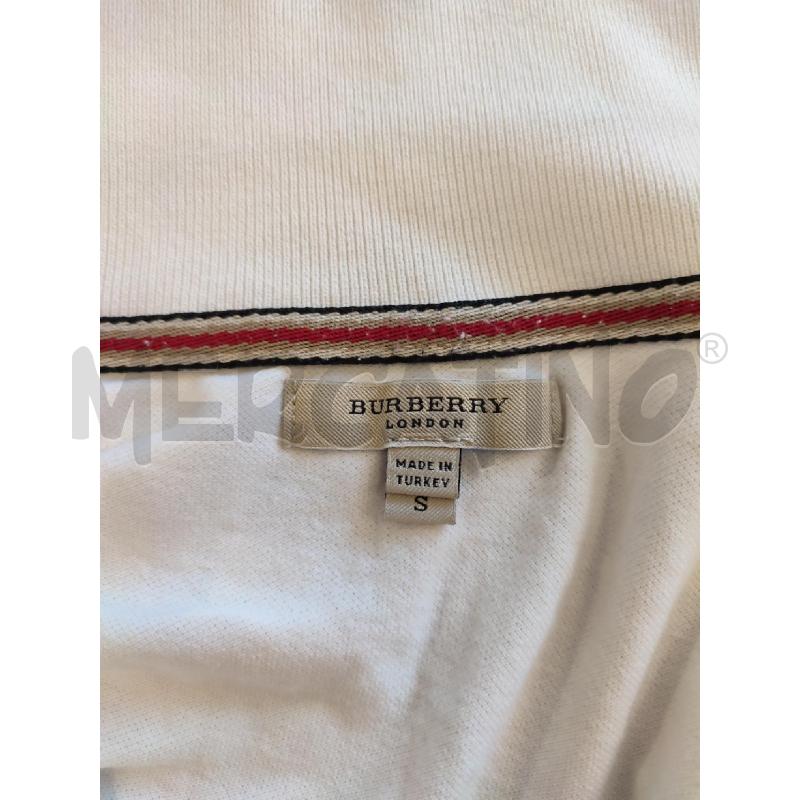 MAGLIA DONNA BIANCO BURBERRY RIGA ROSSA | Mercatino dell'Usato Roma montemario 2