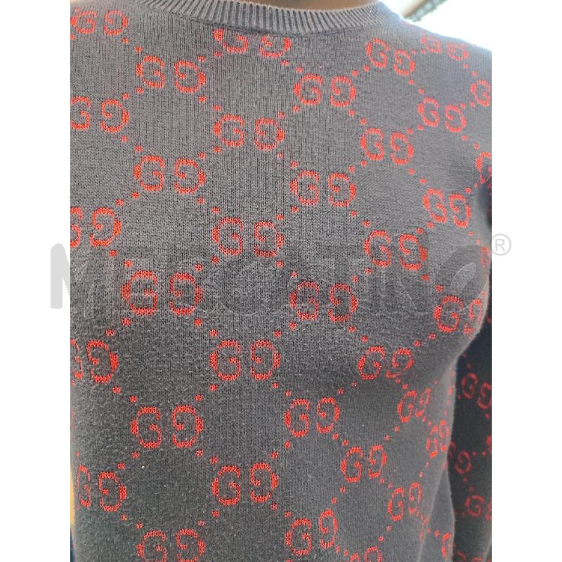 MAGLIA DONNA BLU GUCCI MONOGRAM ROSSO  | Mercatino dell'Usato Roma montemario 2