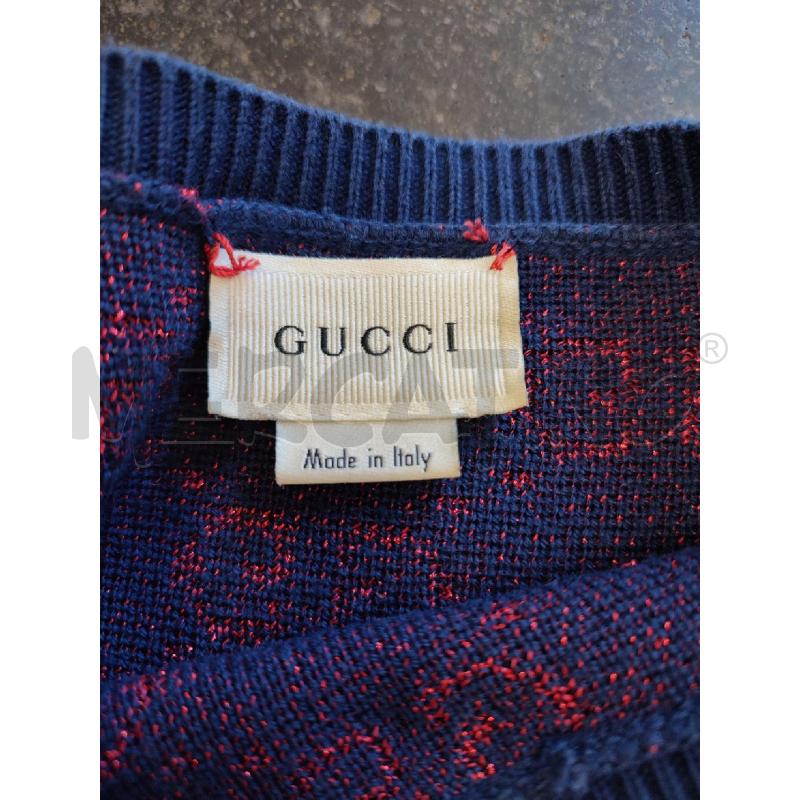 MAGLIA DONNA BLU GUCCI MONOGRAM ROSSO  | Mercatino dell'Usato Roma montemario 3